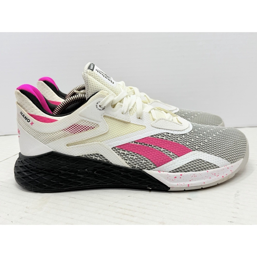 Reebok Nano X Women's 11 White Black Pink CrossFit Training Shoes FV6769